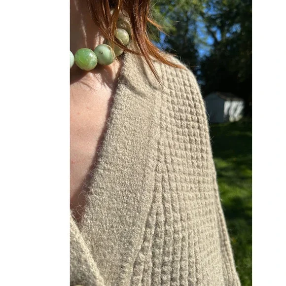 Lauren Manoogian Waffle Cardigan Sweater & Pant Sz 3 Large Set Alpaca Willow